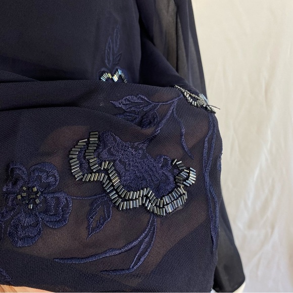 Studio I 2pc. Beaded Navy Blue Elegant Special Event Dress - Picture 6 of 14